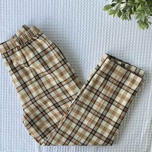 Vintage Plaid High Waisted Rise Trousers